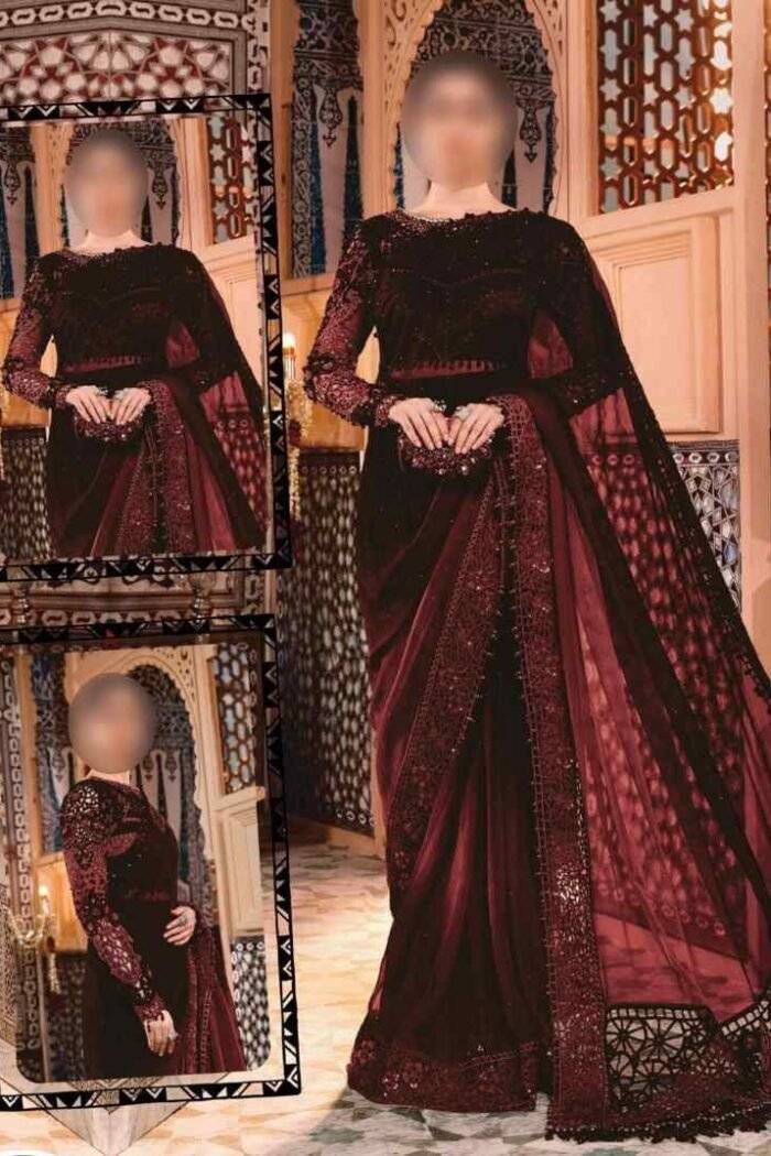 ARMANI MAHROON SAREE